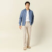 Chemise manches longues bleu foncé homme