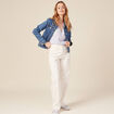 Veste ajust&eacute;e en jeans manches longues denim stone femme