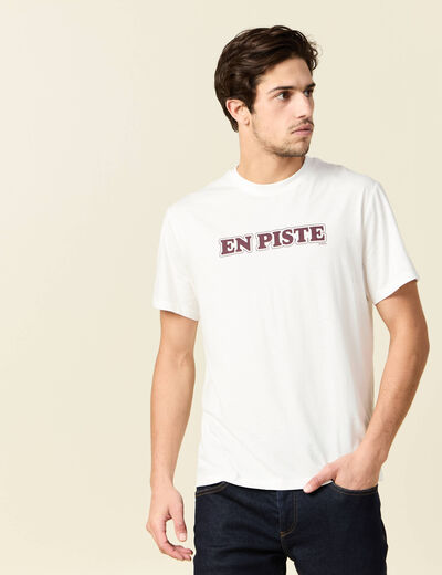 T-shirt manches courtes ecru homme