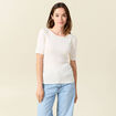 T-shirt manches courtes ecru femme