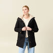 Parka droite à capuche noir femme