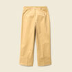 Pantalon large cropped taille haute beige femme