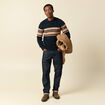 Pull manches longues col rond bleu marine homme