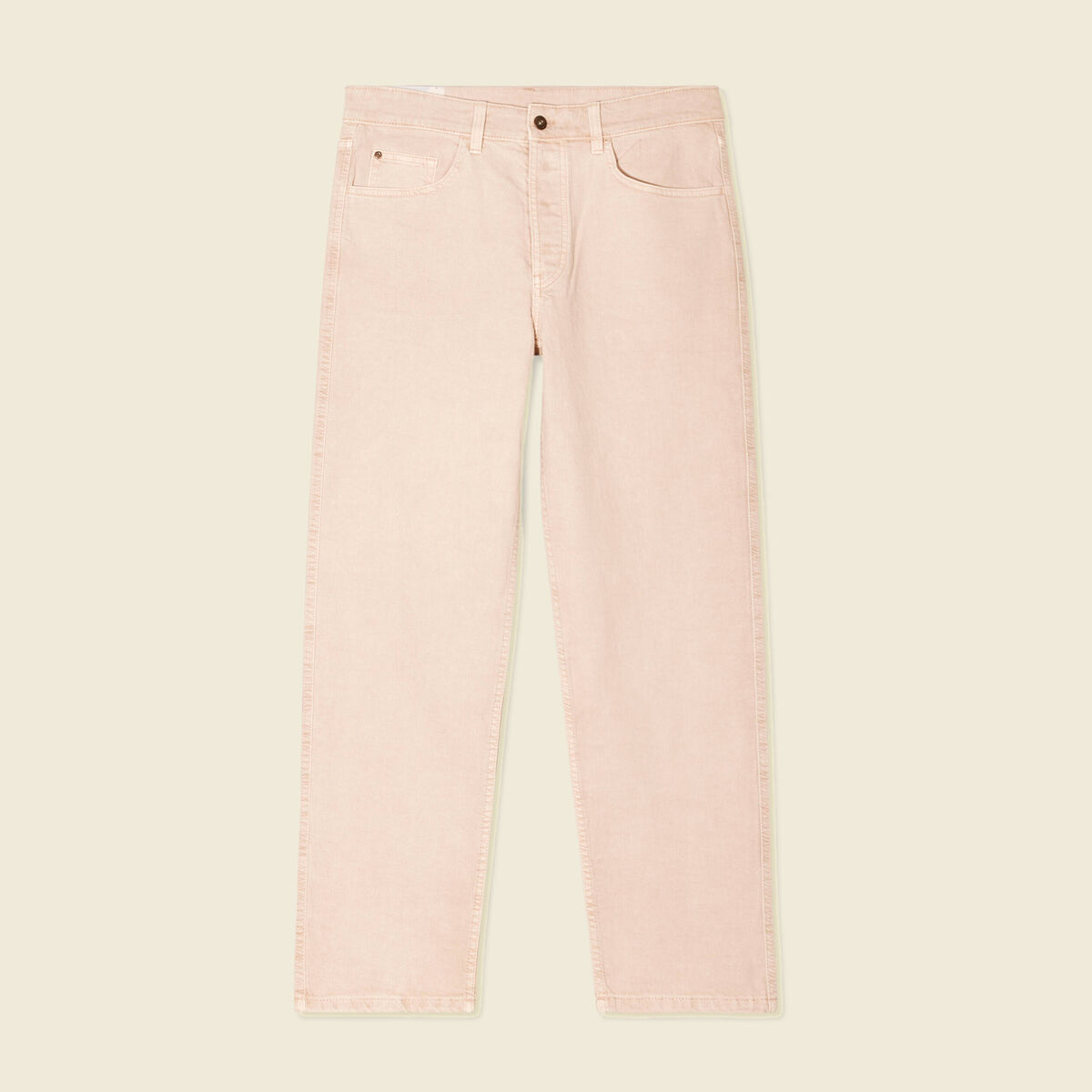 Jeans relax 5 poches rose homme
