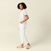 T-shirt manches courtes brodé blanc femme
