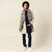 Manteau long boutonné beige homme