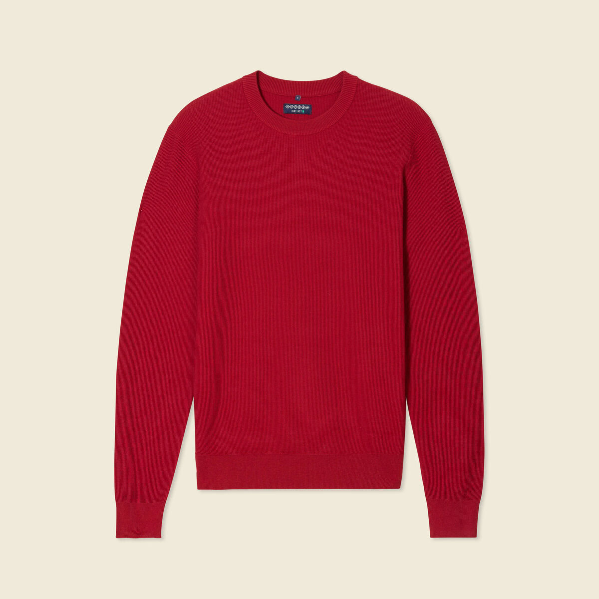 Pull fin col rond manches longues rouge fonc&eacute; homme
