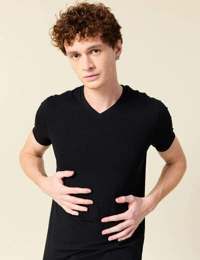 T-shirt col V homme Instinct noir homme