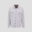 Surchemise manches longues doubl&eacute;e gris fonc&eacute; homme