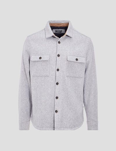 Surchemise manches longues doubl&eacute;e gris fonc&eacute; homme