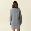 Robe pull droite avec boutons gris clair femme