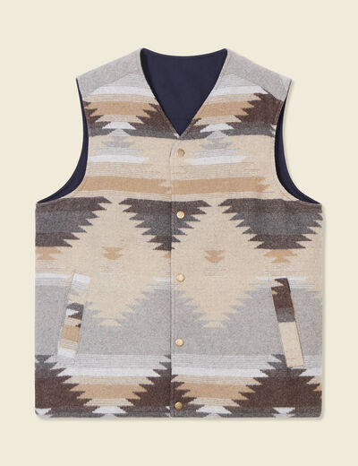 Blouson sans manche réversible beige homme