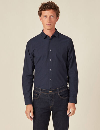 Chemise éco-responsable bleu foncé homme
