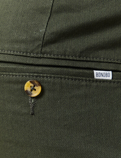 Pantalon chino slim vert kaki homme