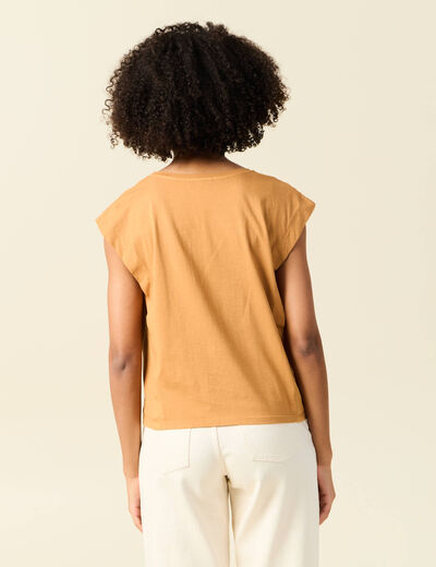 T-shirt manches courtes camel femme