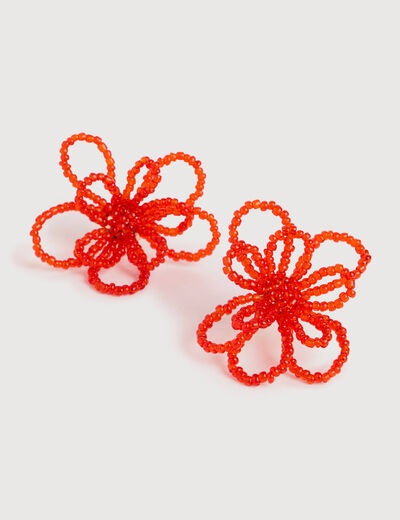Boucles d'oreilles orange fonc&eacute; femme