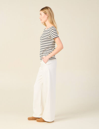 T-shirt manches courtes ecru femme