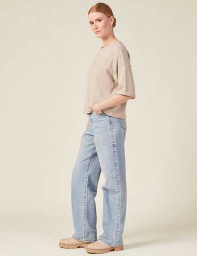T-shirt à manches courtes creme femme