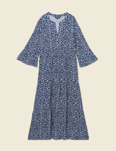Robe longue éco-responsable bleu marine femme
