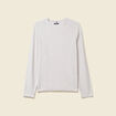 Pull fin en coton manches longues ecru homme