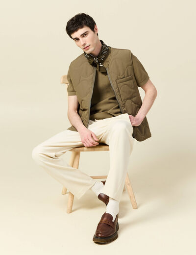 T-shirt en coton vert kaki homme