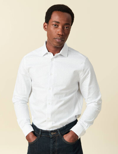 Chemise manches longues blanc homme