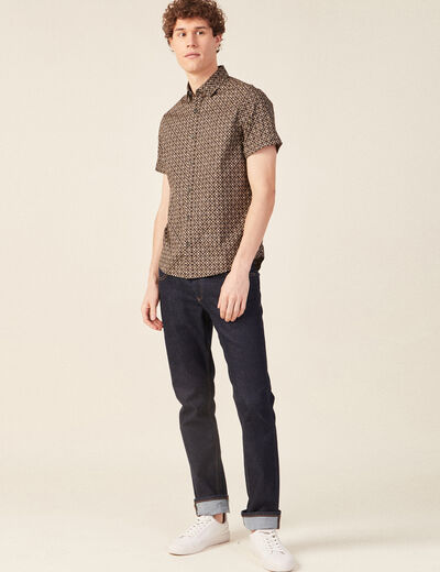 Chemise éco-responsable marron homme