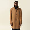 Manteau ajusté boutonné marron homme