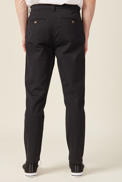 Pantalon chino 7/8ème noir homme