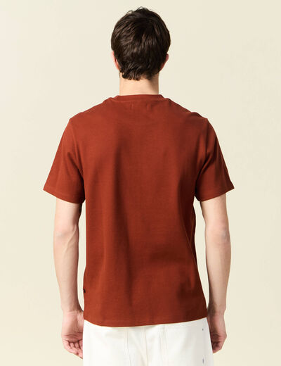 T-shirt manches courtes marron cognac homme