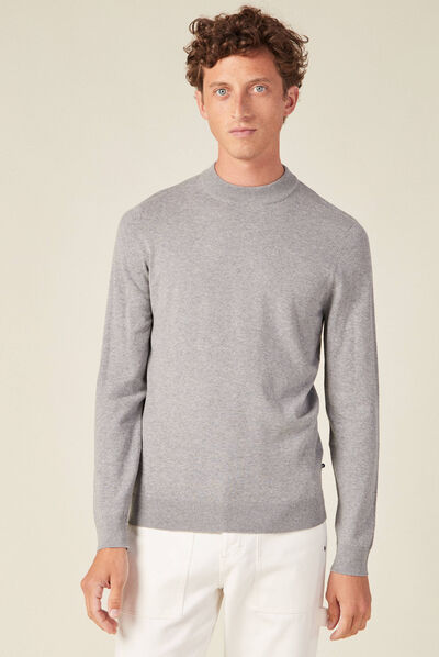 Pull manches longues gris foncé homme