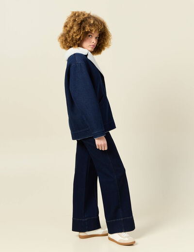 Manteau en jean doublé denim stone femme