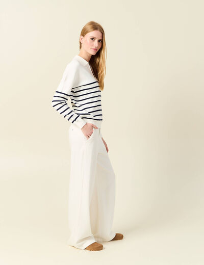 Pull éco-responsable ecru femme