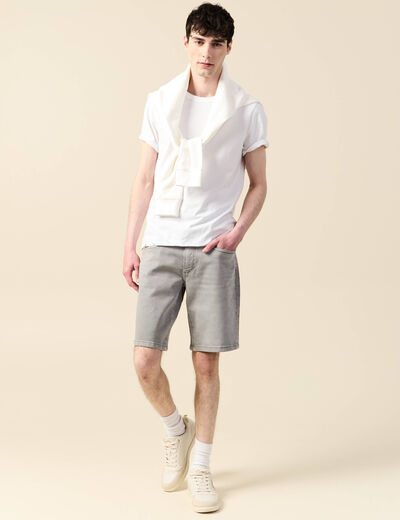 Bermuda en jeans denim gris homme