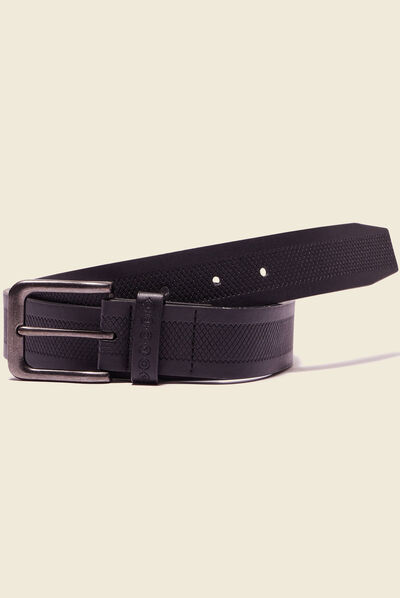 Ceinture embossée noir homme