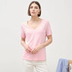 T-shirt manches courtes rose clair femme