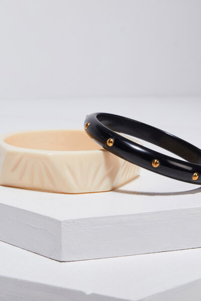 Lot 2 bracelets ecru femme
