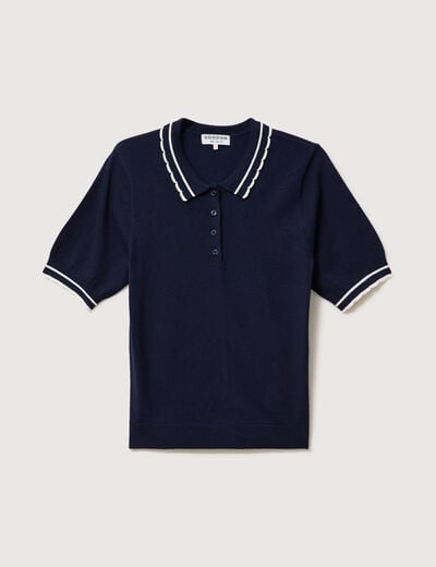 Polo manches courtes bleu marine femme