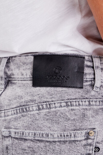 Jeans slouchy denim snow gris femme