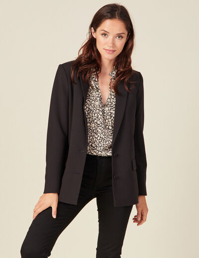 Veste esprit blazer cintrée noir femme