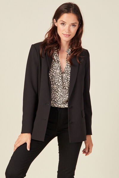 Veste esprit blazer cintrée noir femme