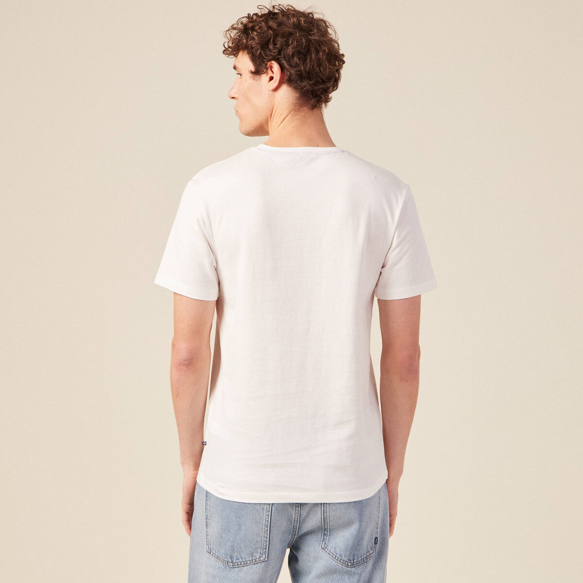 T-shirt manches courtes ecru homme