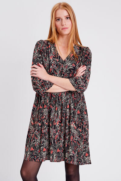 Robe droite éco-responsable noir femme
