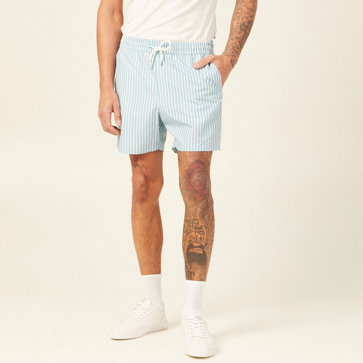 Short de bain bleu gris homme