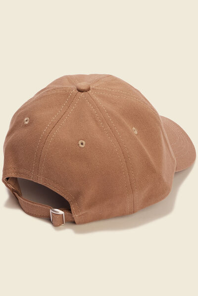 Casquette brodée marron cognac homme