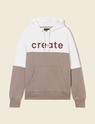 Sweat capuche éco-responsable taupe homme