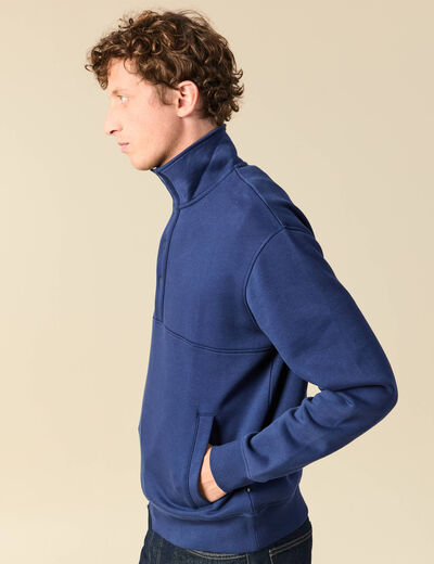 Sweat manches longues bleu fonc&eacute; homme