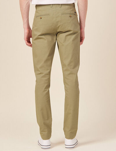 Pantalon slim Instinct chino vert kaki homme