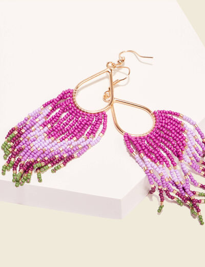 Boucles d'oreilles pendantes multicolore femme