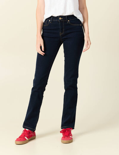 Jeans regular 5 poches denim brut rinse femme